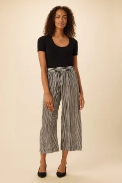 Salice Washable Silk Pants - Ink Stripe -Vibe Wardrobe Shop 0714 Salice Silk Ink Stripe 5
