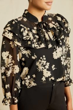 Myra Upcycled Blouse - Champagne Chiffon -Vibe Wardrobe Shop 0758 Myra Chiffon Champagne Chiffon 10014 web