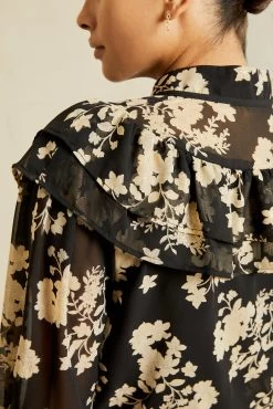 Myra Upcycled Blouse - Champagne Chiffon -Vibe Wardrobe Shop 0758 Myra Chiffon Champagne Chiffon 10024 web