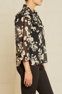 Myra Upcycled Blouse - Champagne Chiffon -Vibe Wardrobe Shop 0758 Myra Chiffon Champagne Chiffon 9966 web