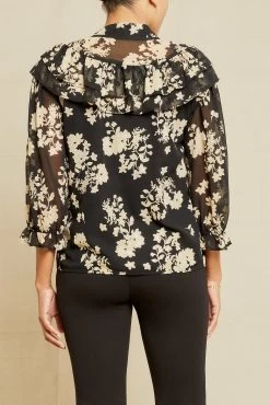 Myra Upcycled Blouse - Champagne Chiffon -Vibe Wardrobe Shop 0758 Myra Chiffon Champagne Chiffon 9972 web