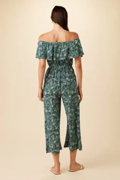 Lucia Washable Silk Jumpsuit - Green Palm 8 Lucia Washable Silk Jumpsuit - Green Palm -Vibe Wardrobe Shop 0794R1 Lucia Green Palm 3