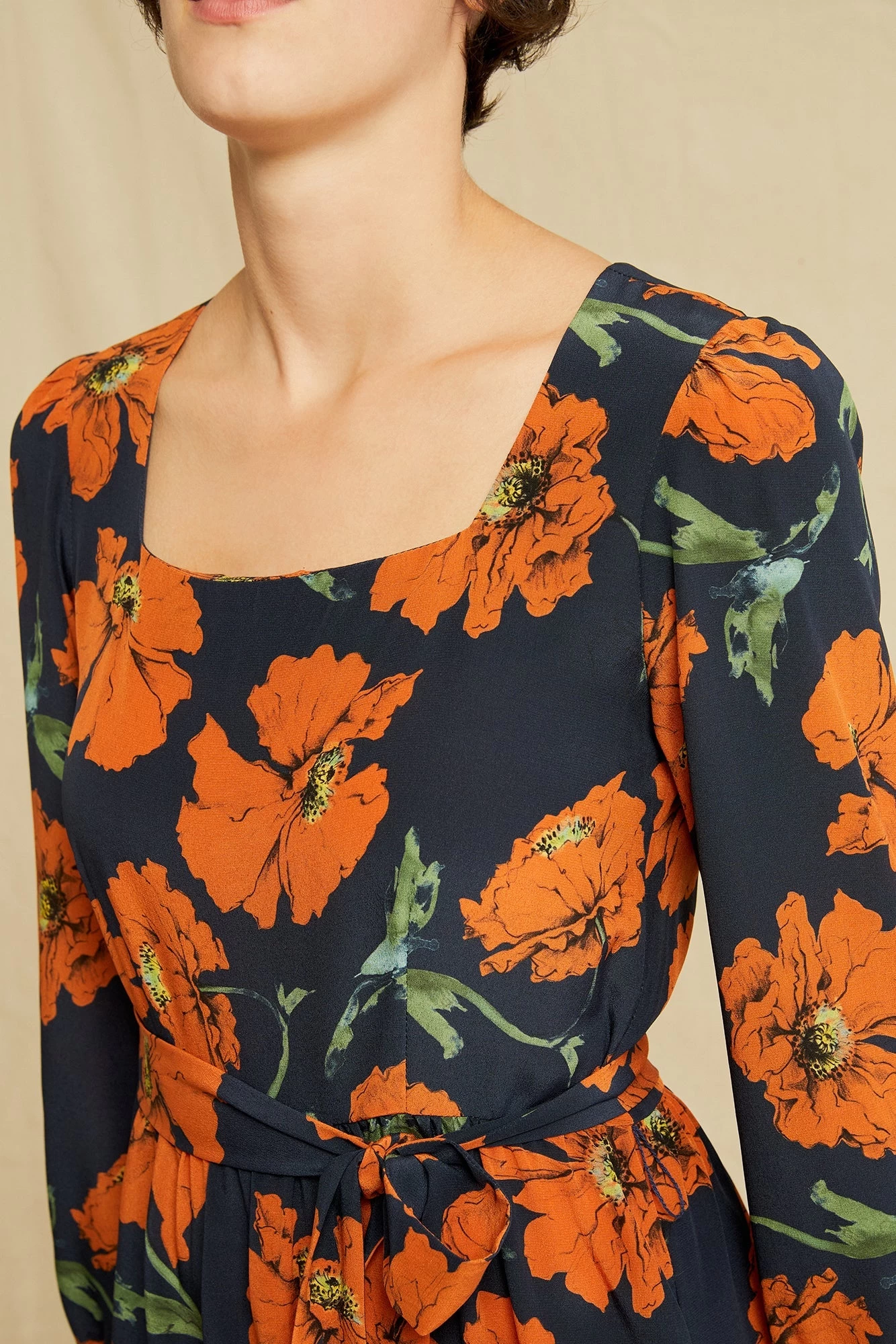 Adrienne Washable Silk Dress - Paysage Floral 3 Adrienne Washable Silk Dress - Paysage Floral - Image 3