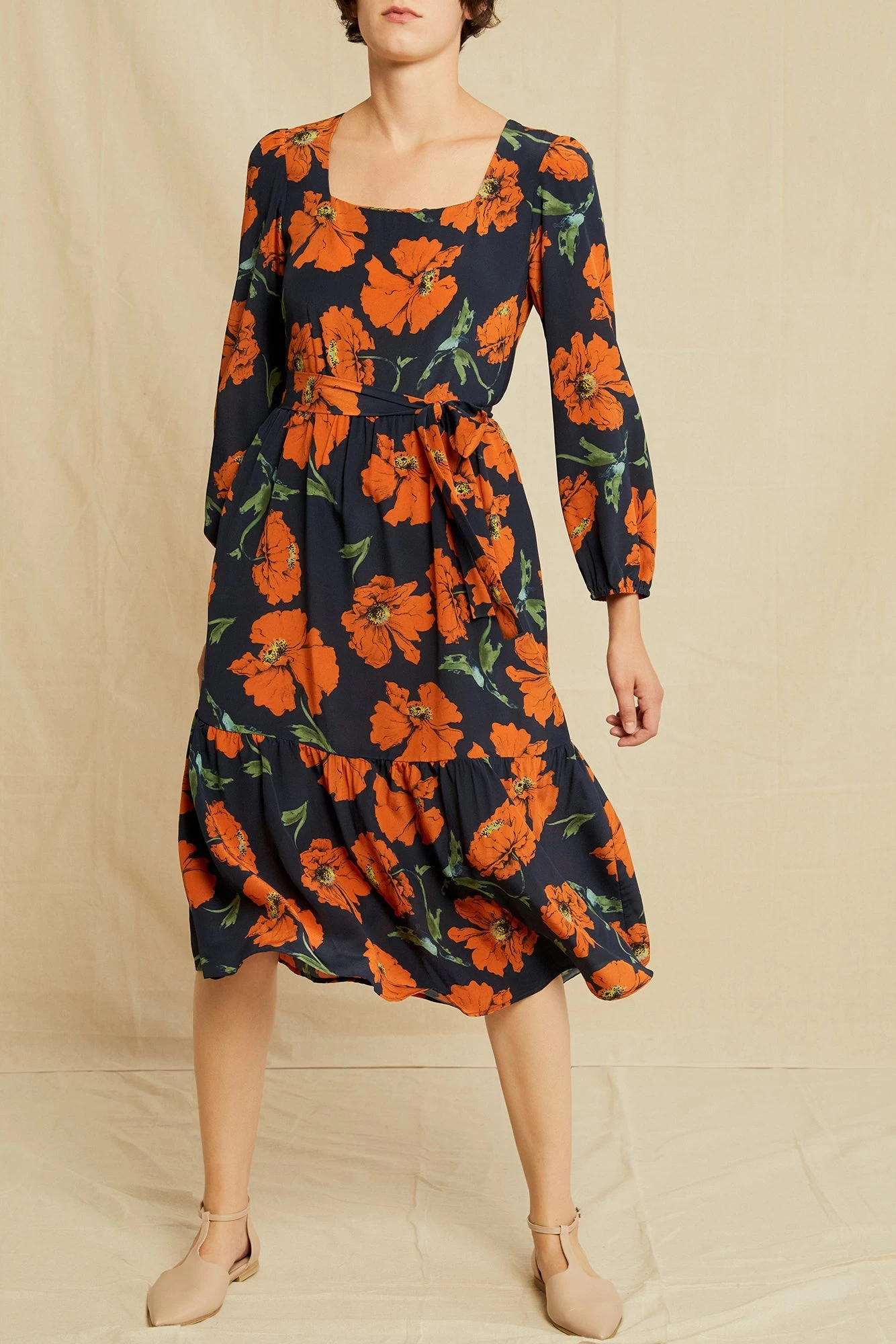 Adrienne Washable Silk Dress - Paysage Floral 1 Adrienne Washable Silk Dress - Paysage Floral