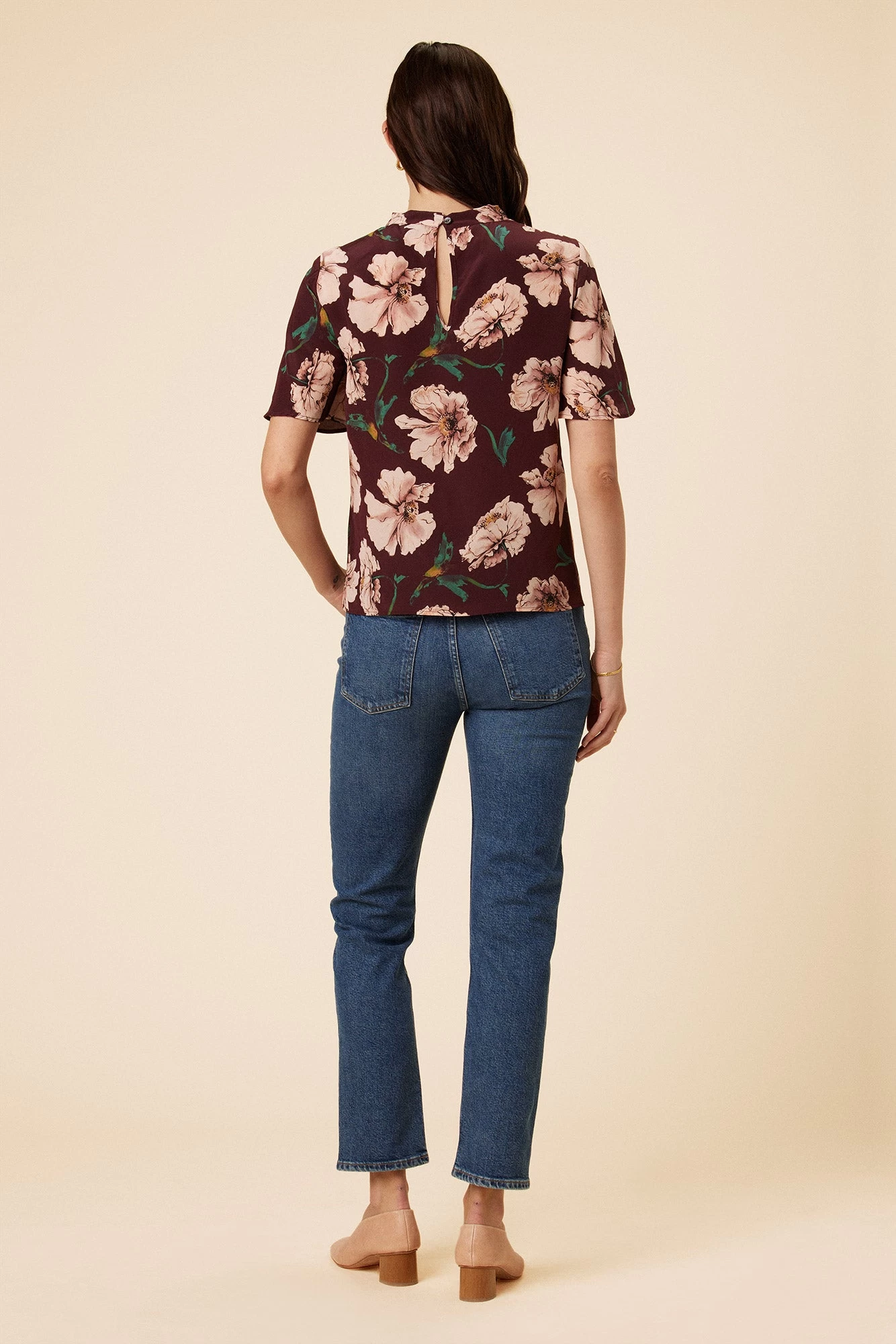 Seville Washable Silk Blouse - Paysage Sepia 3 Seville Washable Silk Blouse - Paysage Sepia - Image 3