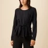 Scarlett Viscose Blouse - Navy Stripe