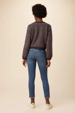 Faustine Upcycled Jacket - Purple Black Boucle -Vibe Wardrobe Shop 10038 Faustine Purple Black Boucle 3