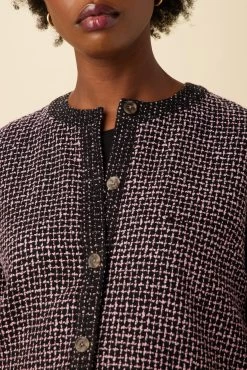 Faustine Upcycled Jacket - Purple Black Boucle -Vibe Wardrobe Shop 10038 Faustine Purple Black Boucle 4