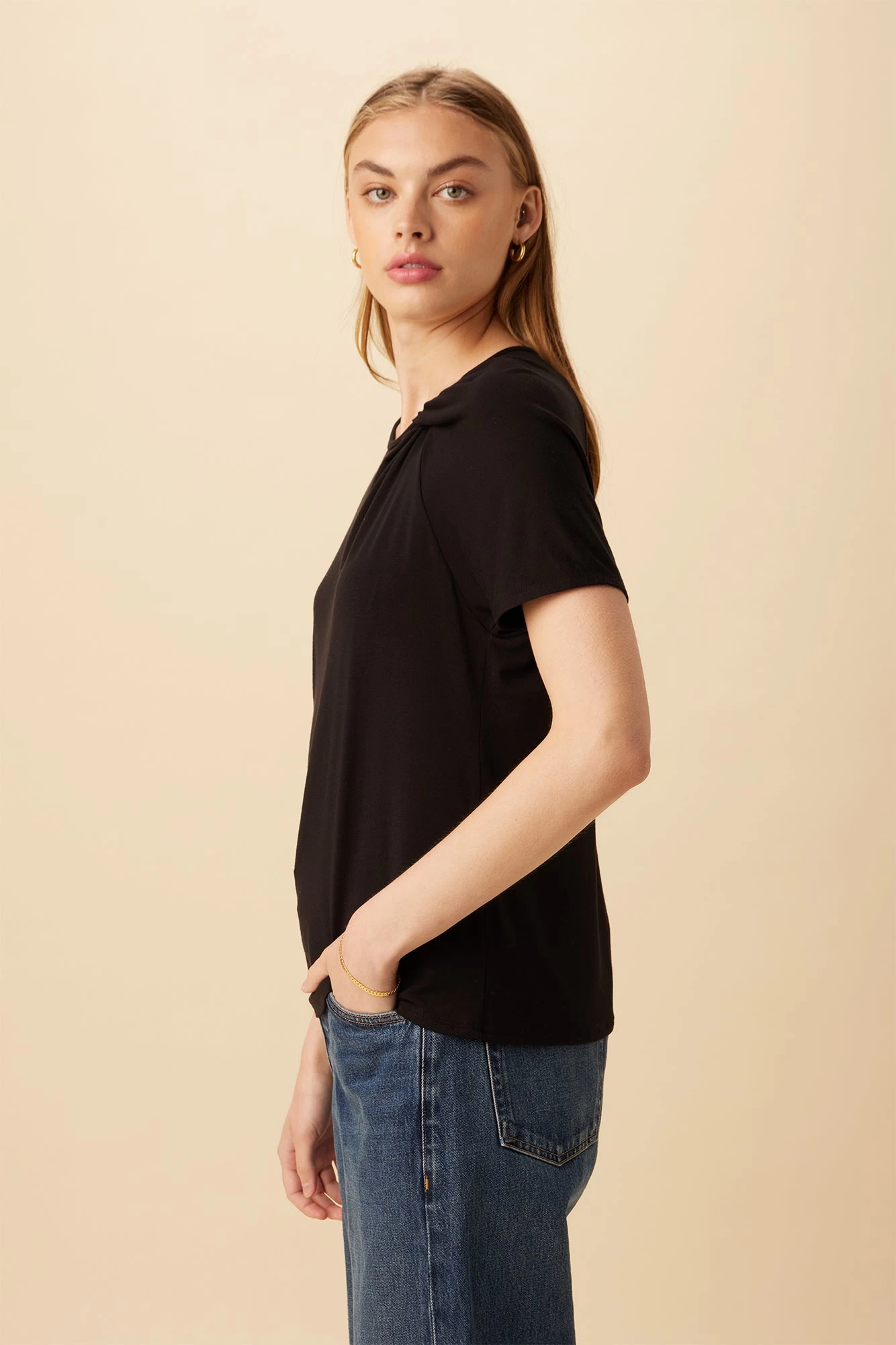 Mallorca Dream Knit Tee - Black 2 Mallorca Dream Knit Tee - Black - Image 2