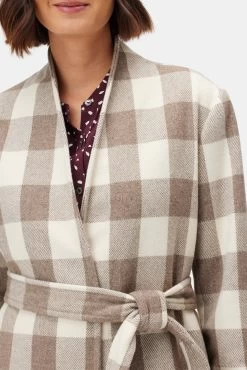 Zuly Wool Twill Coat - Natural Buffalo Check -Vibe Wardrobe Shop 10090R1 Zuly Natural Buffalo Check 5