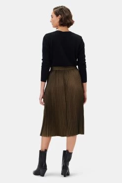 Blaze Skirt - Bronzed Olive -Vibe Wardrobe Shop 10108 Blaze Pleated Bronzed Olive 3