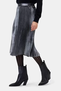 Blaze Skirt - Pewter -Vibe Wardrobe Shop 10108 Blaze Pleated Pewter 2