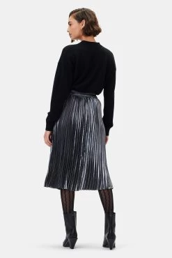 Blaze Skirt - Pewter -Vibe Wardrobe Shop 10108 Blaze Pleated Pewter 3