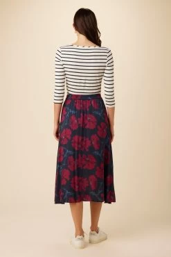 Blaze Ecovero Skirt - Paysage Berry -Vibe Wardrobe Shop 10126 Blaze Viscose Lined Paysage Berry 3