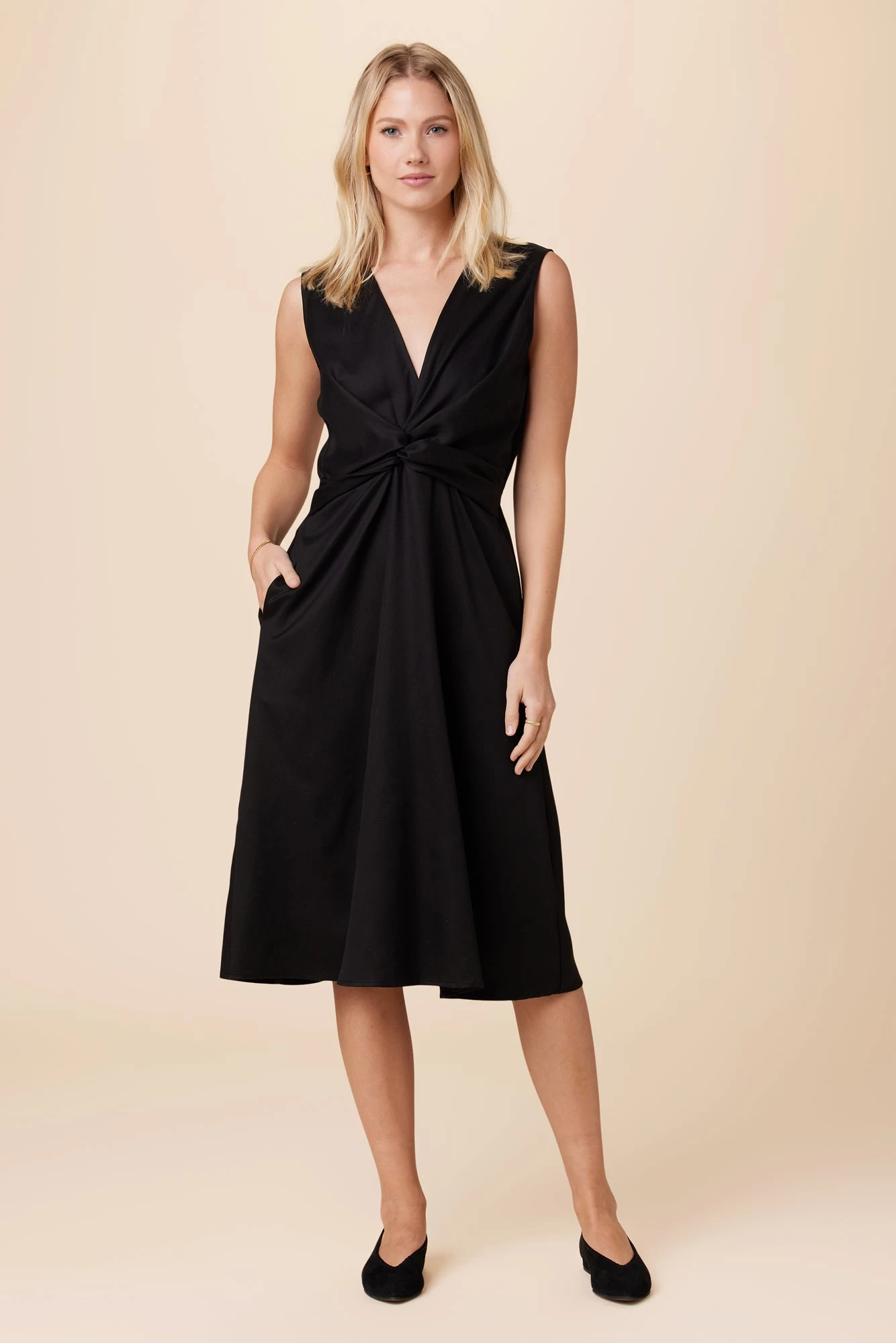 Olive Tencel Midi Dress - Black 1 Olive Tencel Midi Dress - Black