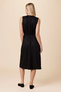 Olive Tencel Midi Dress - Black 7 Olive Tencel Midi Dress - Black -Vibe Wardrobe Shop 10133 Olive Twill Black 3