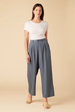 Holland Tencel Twill Pant - Slate -Vibe Wardrobe Shop 10160 Holland Twill Slate 6