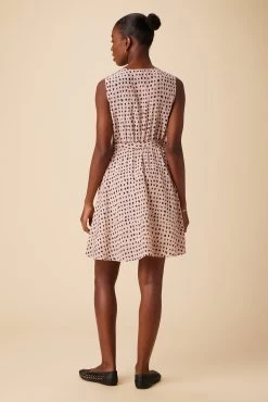 Ivy Washable Silk Dress - Valencia Dot Pink -Vibe Wardrobe Shop 10165 Ivy Valencia Dot 3