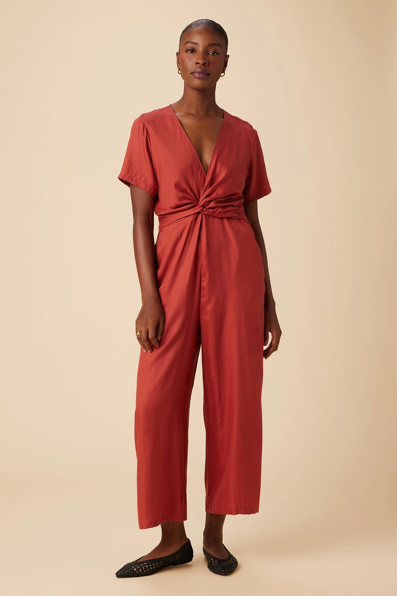 Fantasia Tencel Jumpsuit - Red Clay 1 Fantasia Tencel Jumpsuit - Red Clay