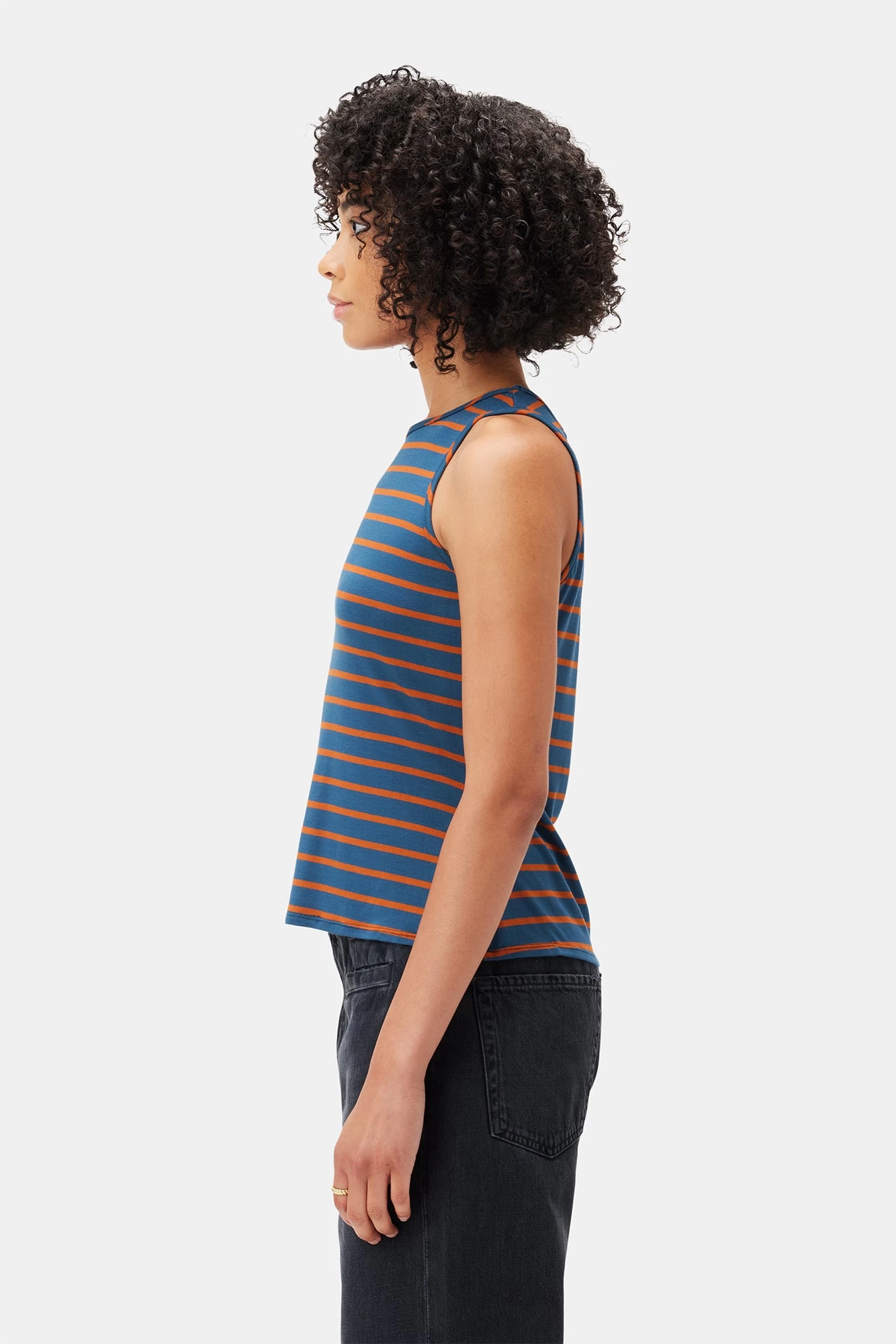 Jillian Dream Knit Tank - Azure Umber Stripe 4 Jillian Dream Knit Tank - Azure Umber Stripe - Image 4