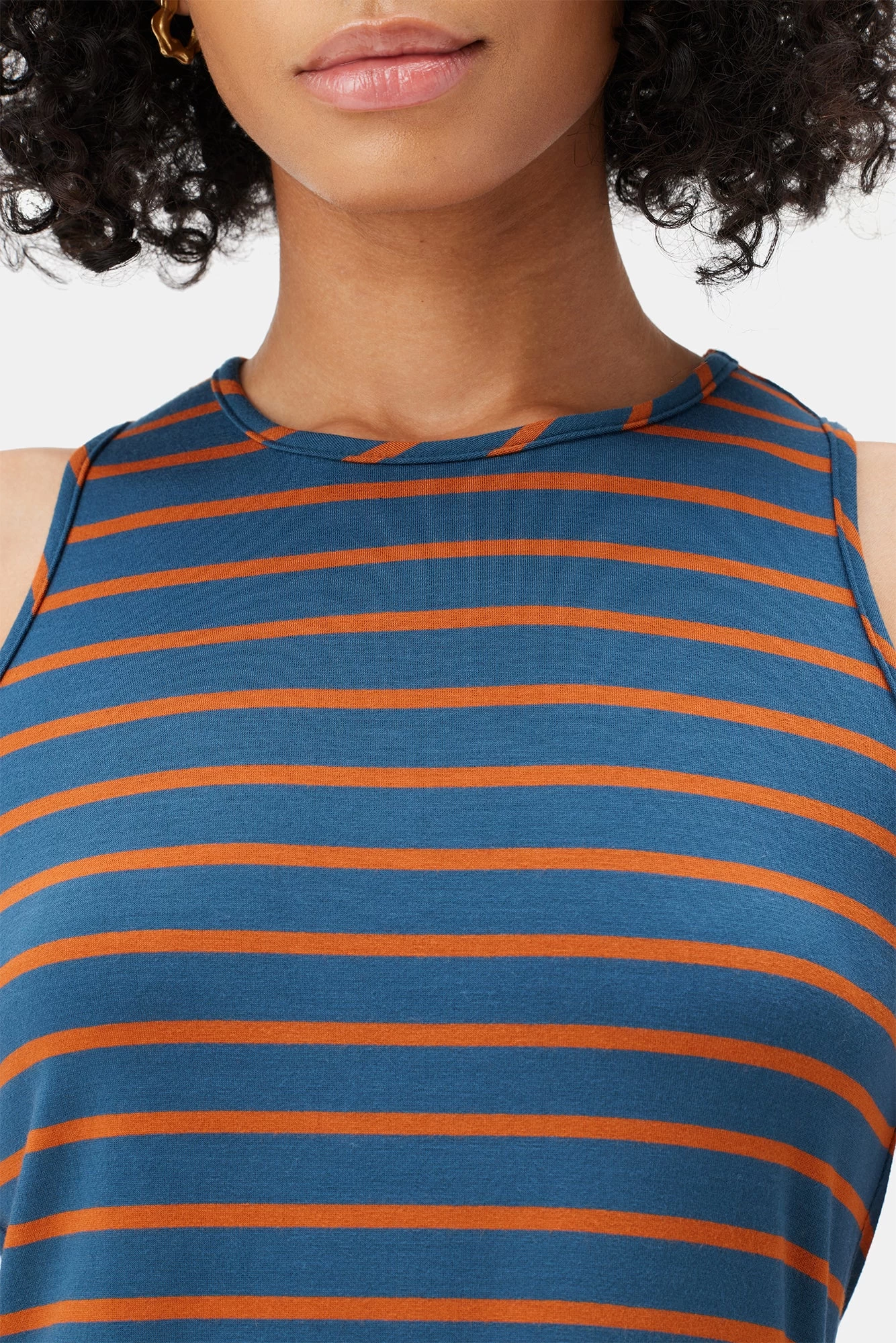 Jillian Dream Knit Tank - Azure Umber Stripe 2 Jillian Dream Knit Tank - Azure Umber Stripe - Image 2