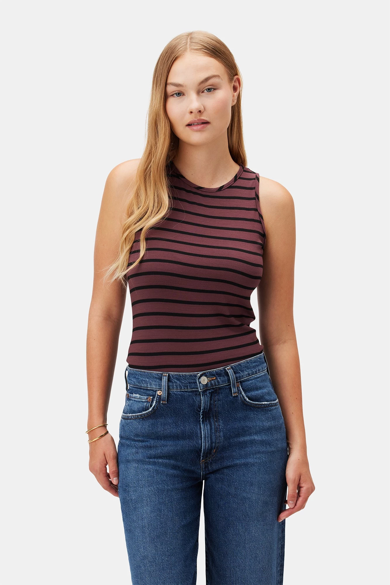 Jillian Dream Knit Tank - Maple Black Stripe 2 Jillian Dream Knit Tank - Maple Black Stripe - Image 2