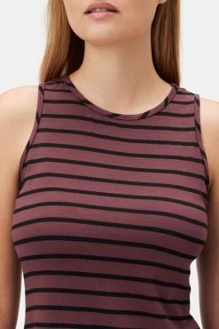 Jillian Dream Knit Tank - Maple Black Stripe