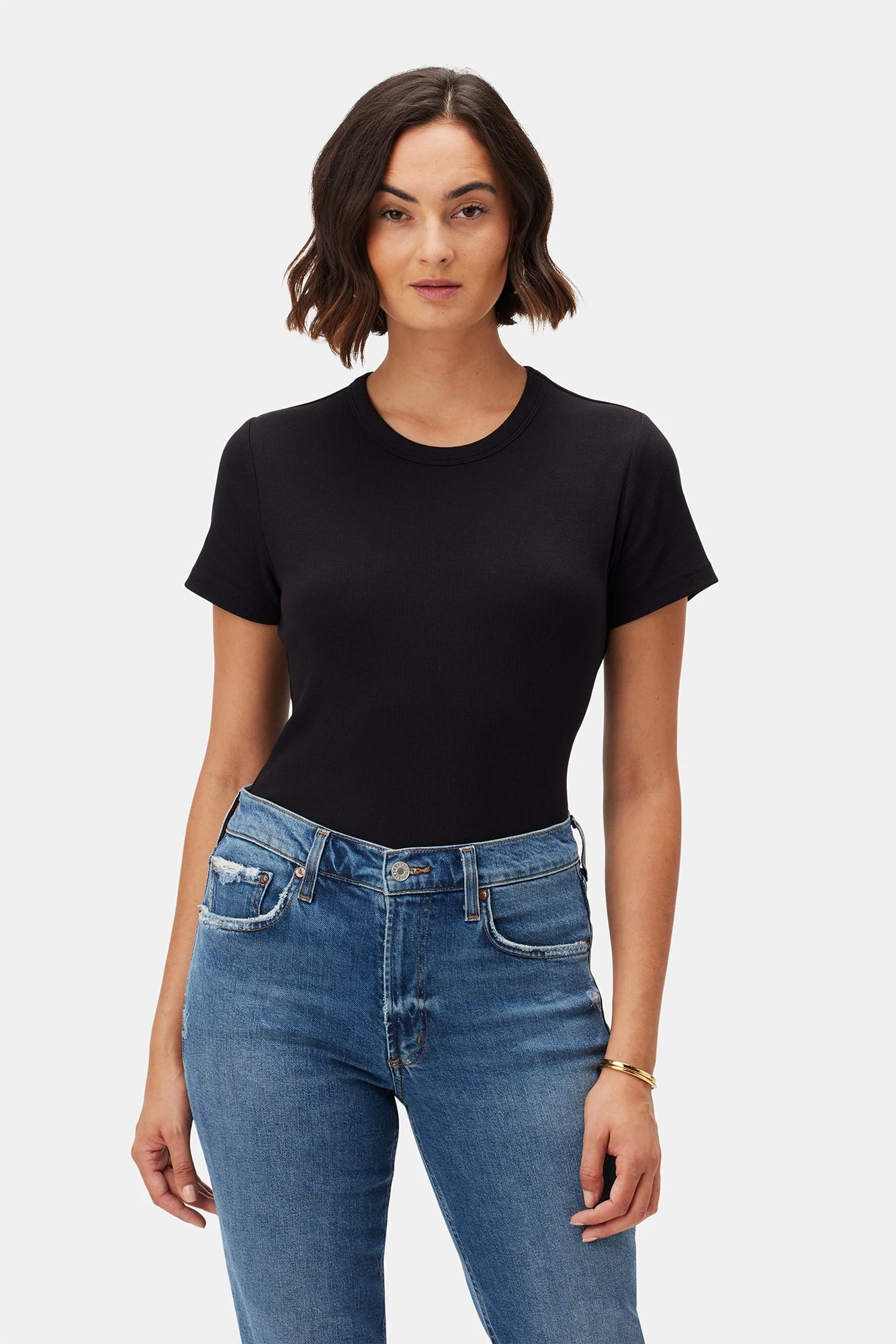 Eleanor Baby Rib Tee - Black 2 Eleanor Baby Rib Tee - Black - Image 2