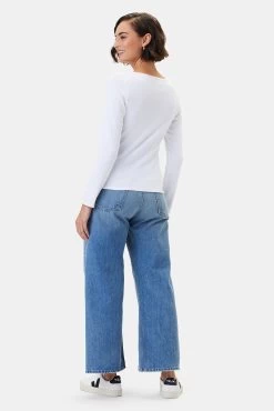 Deacon Baby Rib Top - White -Vibe Wardrobe Shop 10233 Deacon White 3