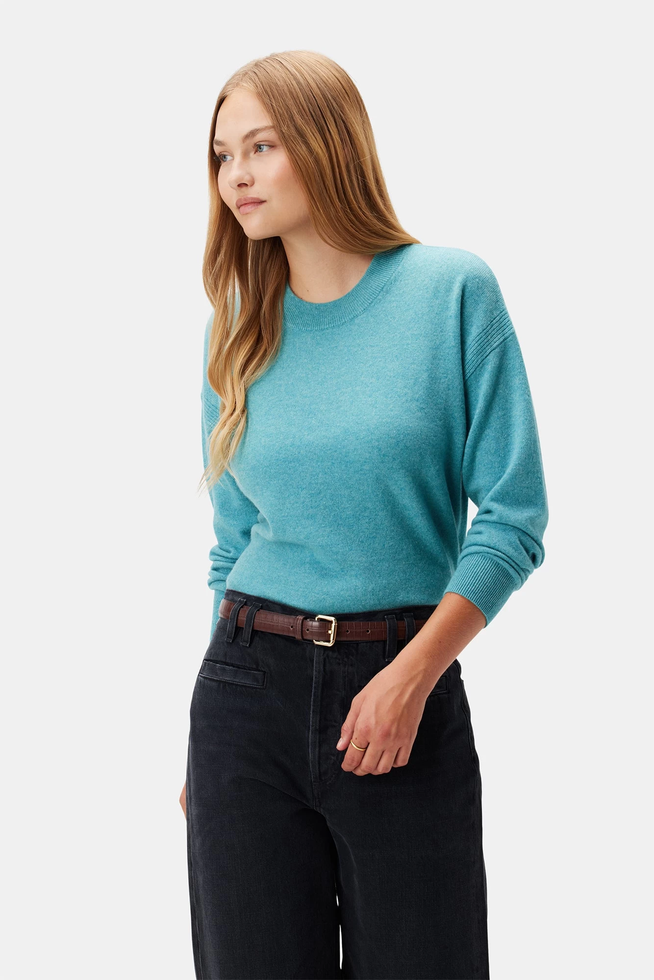 Pearl Cashmere Sweater - Aegean 1 Pearl Cashmere Sweater - Aegean
