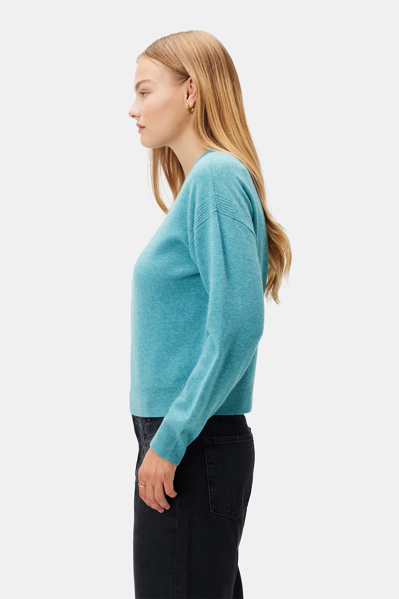 Pearl Cashmere Sweater - Aegean 2 Pearl Cashmere Sweater - Aegean - Image 2