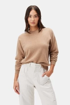 Pearl Cashmere Sweater - Cafe Au Lait