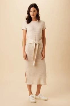 Colombe Scallop Knit Dress - Natural Oatmeal