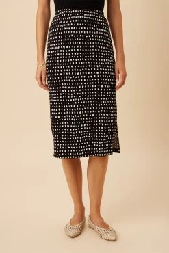 Vindy Viscose Knit Skirt - Valencia Dot Black