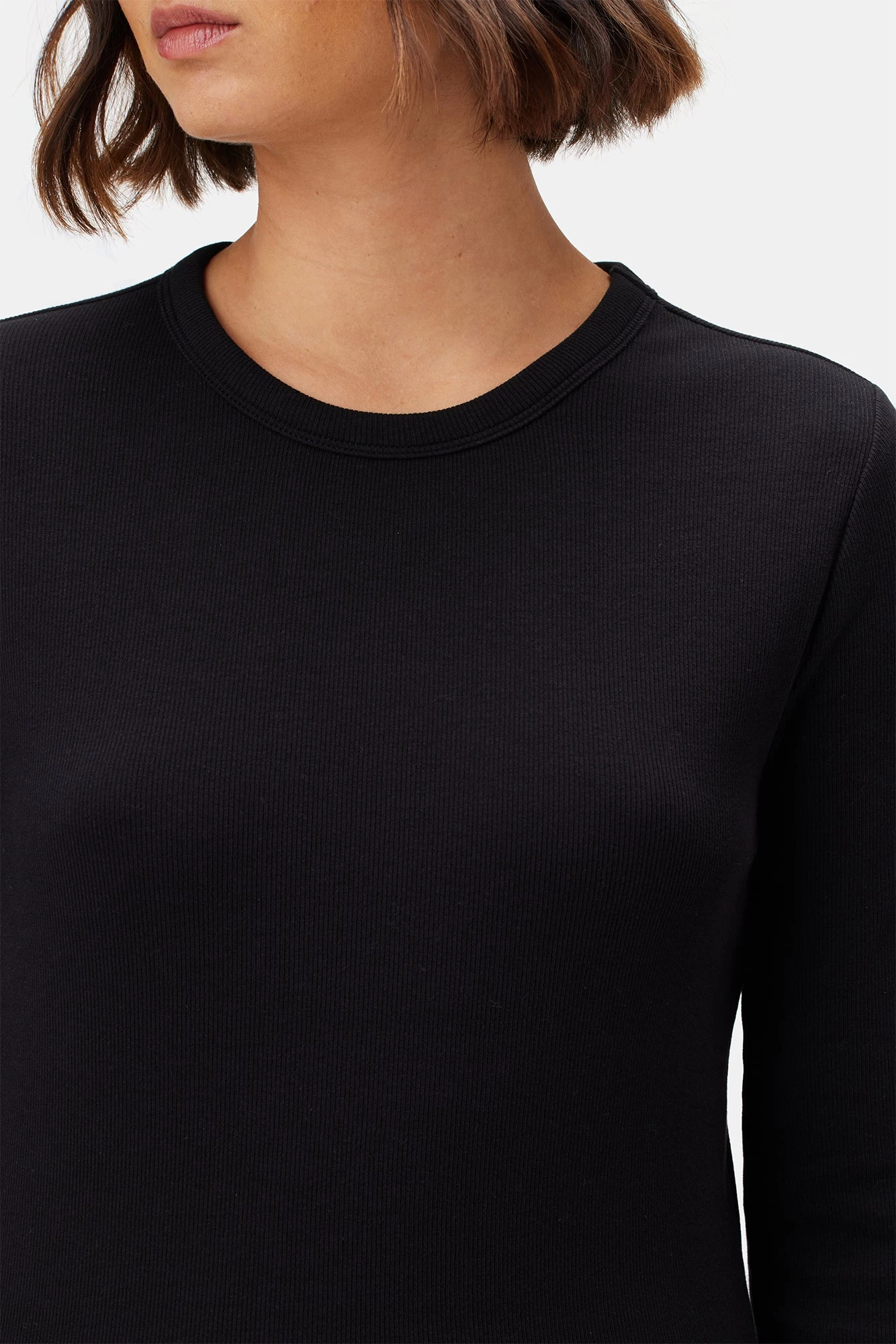 Eleanor Long Sleeve Baby Rib Tee - Black 5 Eleanor Long Sleeve Baby Rib Tee - Black - Image 5
