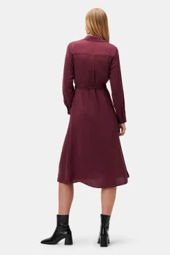 Joyce Dress - Plum -Vibe Wardrobe Shop 10296 LS Joyce Polyester Plum 3