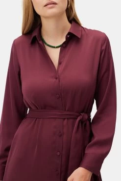 Joyce Dress - Plum -Vibe Wardrobe Shop 10296 LS Joyce Polyester Plum 4