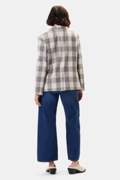 Tobie Single Breasted Blazer - Natural Buffalo Check -Vibe Wardrobe Shop 10328 Tobie Single Breasted Natural Buffalo Check 3 d9953bd3 a021 48aa b7dd 5a61647a3581