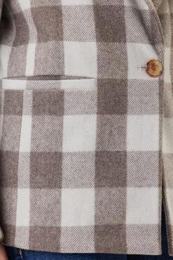 Tobie Single Breasted Blazer - Natural Buffalo Check -Vibe Wardrobe Shop 10328 Tobie Single Breasted Natural Buffalo Check 5 623f2ef8 35e8 4830 98fa 52a45c34c360
