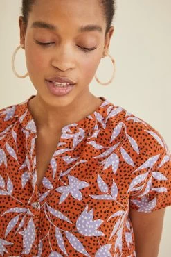 Renata Washable Silk Blouse - Escape Floral -Vibe Wardrobe Shop 1068 Renata Escape Floral 0904 web