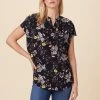Renata Washable Silk Blouse - French Jardin Black