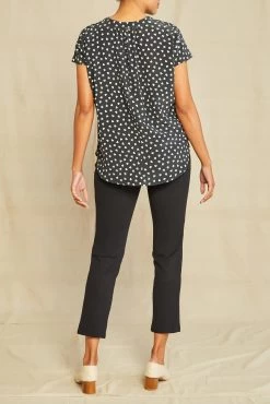 Renata Washable Silk Blouse 22 Renata Washable Silk Blouse -Vibe Wardrobe Shop 1068 Renata Heart Black Ivory 3421 web