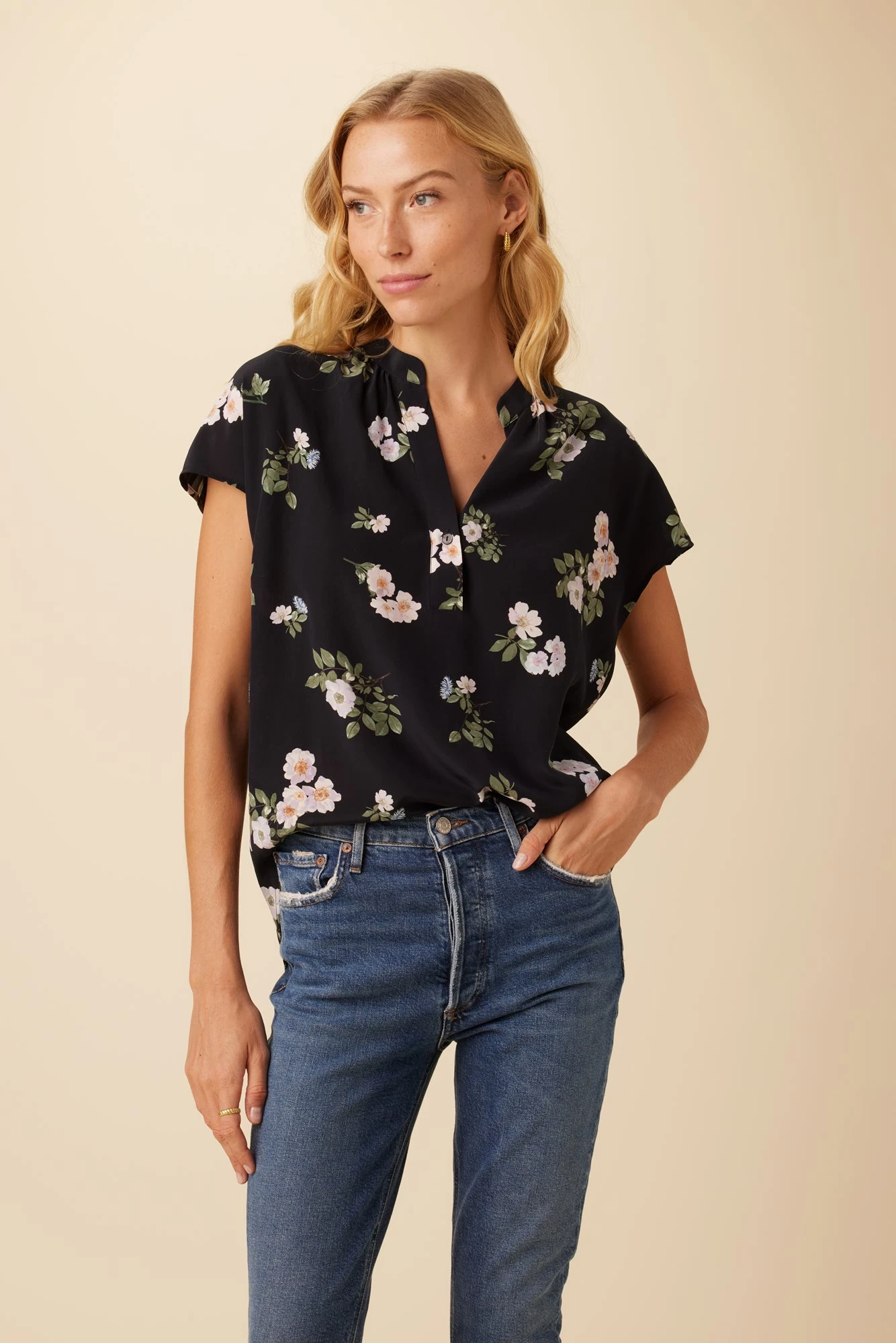 Renata Washable Silk Blouse - Ladera Floral 1 Renata Washable Silk Blouse - Ladera Floral