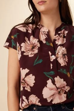 Renata Washable Silk Blouse - Paysage Sepia -Vibe Wardrobe Shop 1068 Renata Paysage Sepia 4