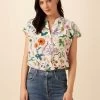 Renata Washable Silk Blouse - Stella Floral White