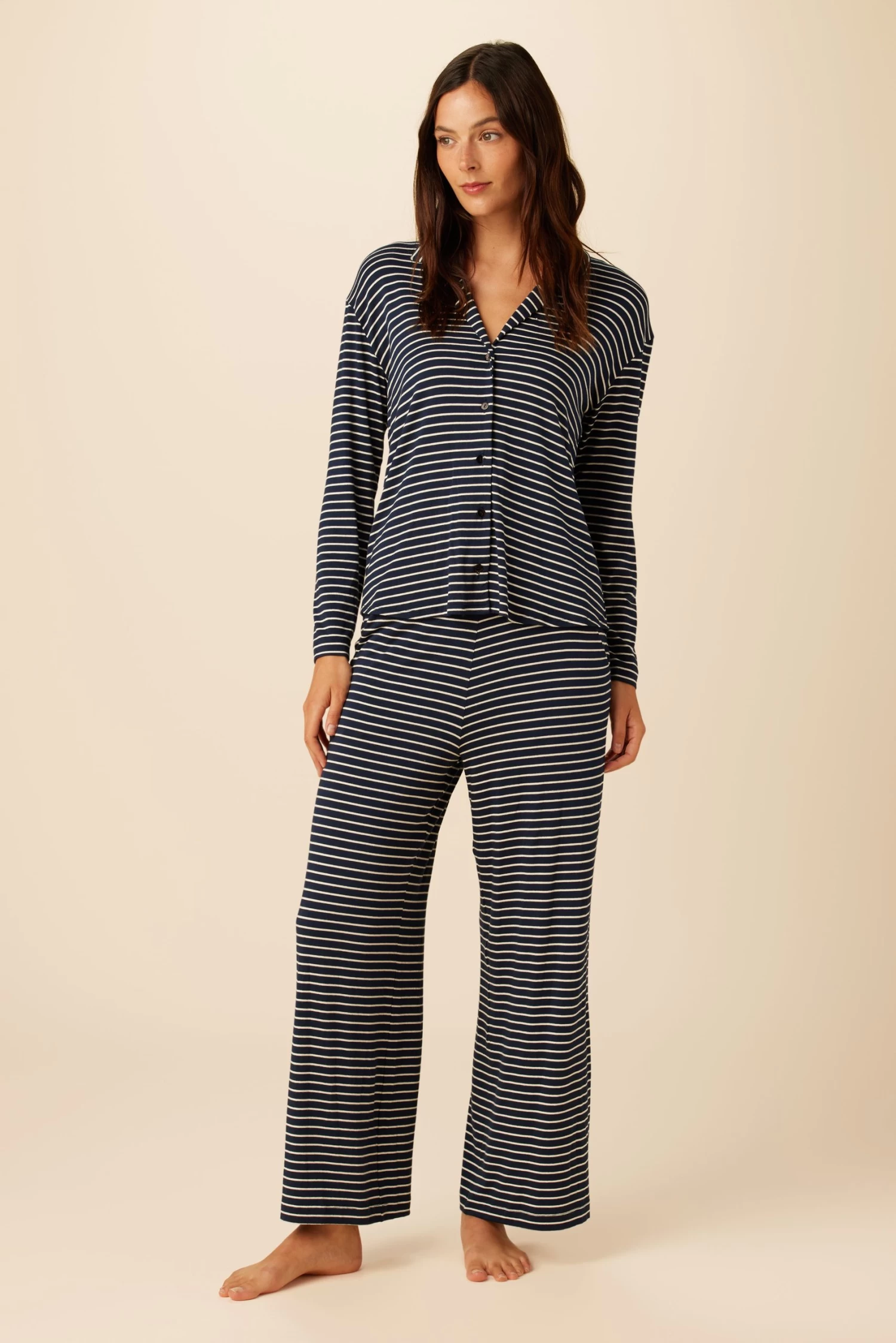 Lark Dream Knit Pajama Pants - Navy And White 2 Lark Dream Knit Pajama Pants - Navy And White - Image 2