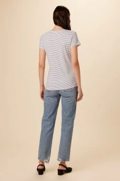 Joline Tee - Gigi White Stripe -Vibe Wardrobe Shop 1334 Joline Gigi Stripe White 3