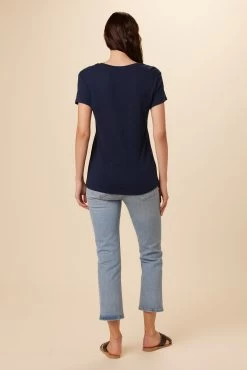 Joline Reverie Slub Tee - Navy Slub -Vibe Wardrobe Shop 1334 Joline Navy 3
