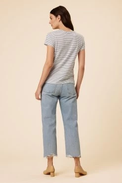 Leif Tencel Slub Tee - Gigi White Stripe -Vibe Wardrobe Shop 1335 Leif Gigi Stripe White 3