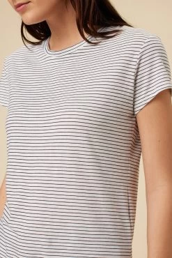 Leif Tencel Slub Tee - Gigi White Stripe -Vibe Wardrobe Shop 1335 Leif Gigi Stripe White 4